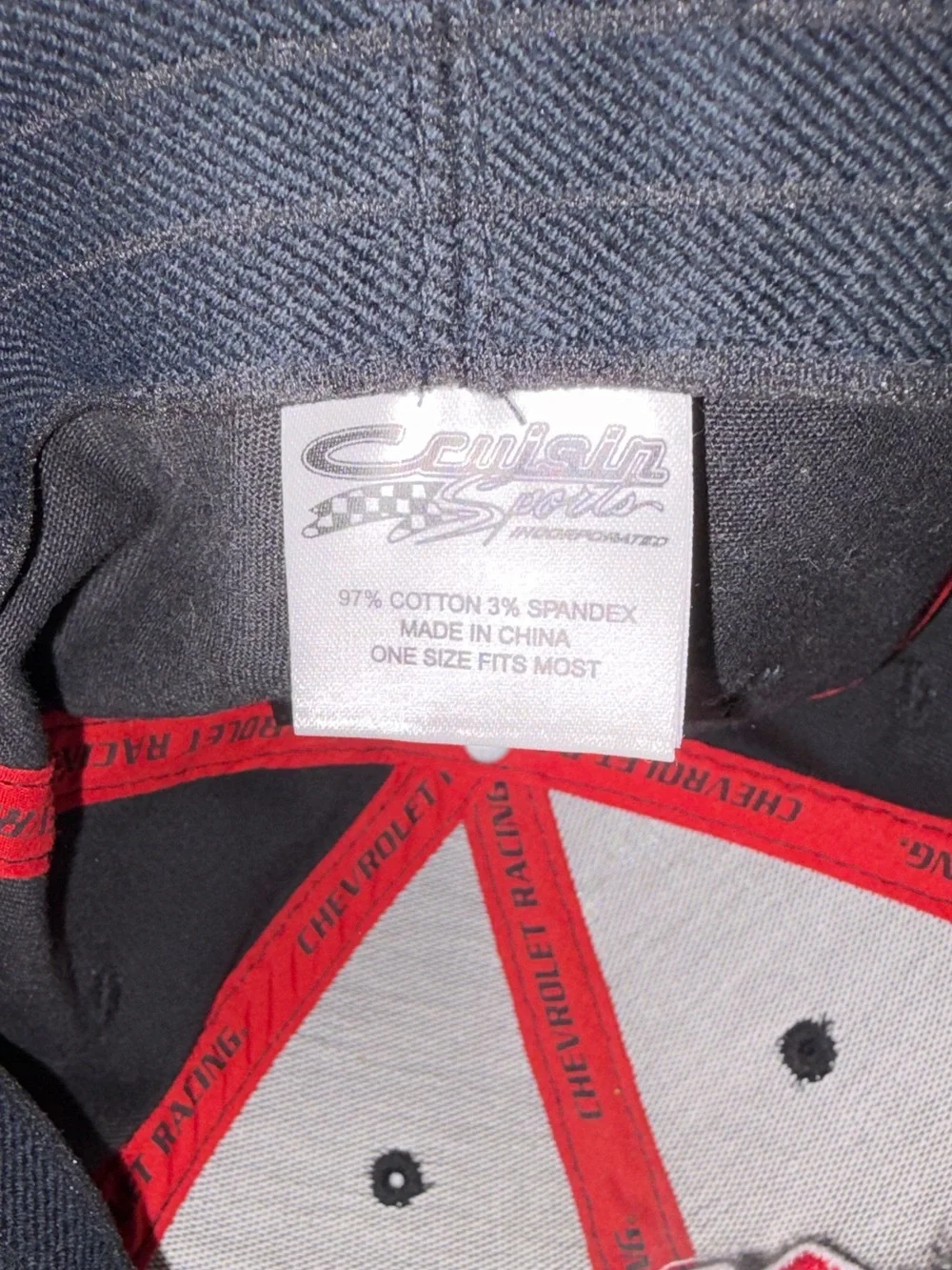 Chevrolet Racing Black Baseball‎ Cap with Red & White Logo